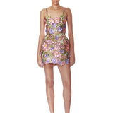 Iris Floral Aria Pink Purple Multi Mini Dress