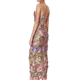 Iris Floral Maraya Strapless Ankle Dress
