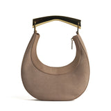 Cecile Midi Bag in Taupe Suede