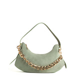 Iman Shoulder Bag in Celadon Suede