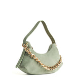 Iman Shoulder Bag in Celadon Suede