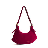 Iman Shoulder Bag in Maroon Suede