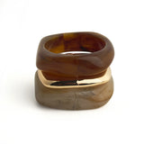 Khaki Marble Bangle Set