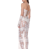 Paris Maraya Blanc Lace Maxi Dress