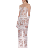 Paris Maraya Blanc Lace Maxi Dress