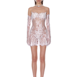 Amélie Blanc Lace Mini Dress