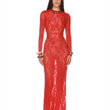 Electra Red Lace Gown