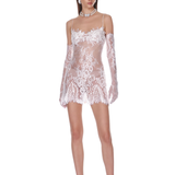 Amélie Blanc Lace Mini Dress