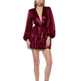 Bedouin Metallic Red Mini Dress