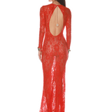 Electra Red Lace Gown