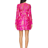 Bouquet Maraya Fuchsia Long Sleeve Mini Dress