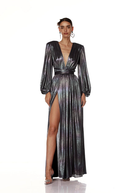 Zoe Petrol Silver Gown - BRONX AND BANCO