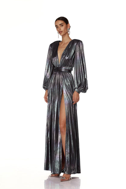 Zoe Petrol Silver Gown - BRONX AND BANCO