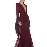 Geisha Burgundy Maxi Dress