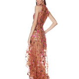 Sicilia Coral Multi Sequin Maxi Dress - SAMPLE
