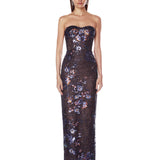 Dahlia Navy Strapless Maxi Dress - SAMPLE