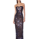 Dahlia Navy Strapless Maxi Dress - SAMPLE