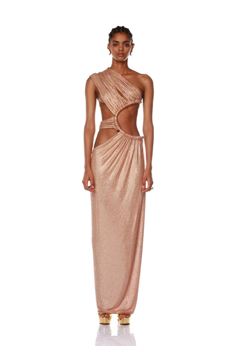 Jamilia Nude Diamond Gown – BRONX AND BANCO