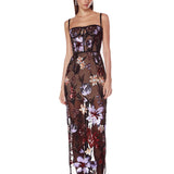 Dahlia Purple Multi Maxi Dress With Straps
