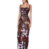 Dahlia Purple Multi Maxi Dress With Straps
