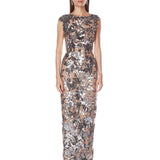 Violet Dark Silver Maxi Dress