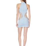 Camila Powder Blue Rhinestone Cutout Mini Dress