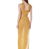 Celeste Knit Halterneck Mustard Dress