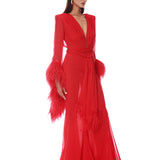 Geisha V-Neck Flame Gown