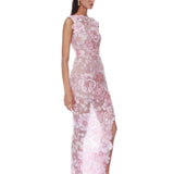 Capri Sequin Ellie Cap Sleeve Blush Maxi Dress