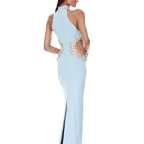Camila Powder Blue Halterneck Cutout Maxi Dress