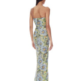 Valentina Paillette Yellow Multi Veronica Maxi Dress