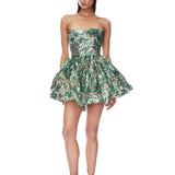 Chloe Teal Strapless Mini Dress