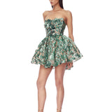 Chloe Teal Strapless Mini Dress