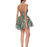 Chloe Teal Strapless Mini Dress