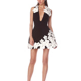 Estelle Black and White Mini Dress