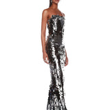 Farah Strapless Gunmetal Gown