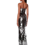 Farah Strapless Gunmetal Gown