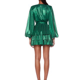 Bedouin Metallic Green Mini Dress