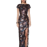 Zinna Blue Multi Embroidered Gown - SAMPLE