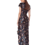 Zinna Blue Multi Embroidered Gown - SAMPLE