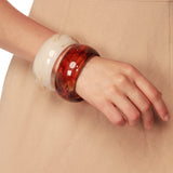 Brown Resin Bangle Bracelet Set