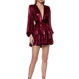 Bedouin Metallic Red Mini Dress