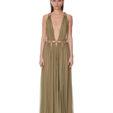 Zuri Sage Cutout Gown