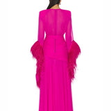 Geisha Fuchsia Maxi Dress