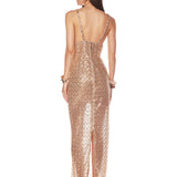 Allegra Gold Sequin Maxi Dress