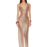 Allegra Gold Sequin Maxi Dress