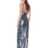 Allegra Ocean Blue Sequin Maxi Dress