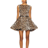 Luciana Leopard Belted Mini Dress