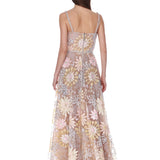 Midnight Embroidered Floral Gown