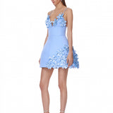 Emma Powder Blue Floral Mini Dress